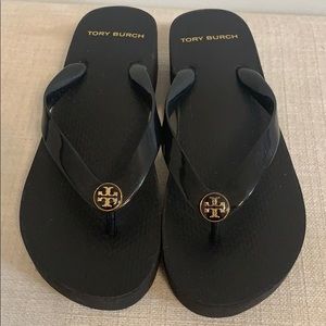 Tory Burch carved wedge flip flop